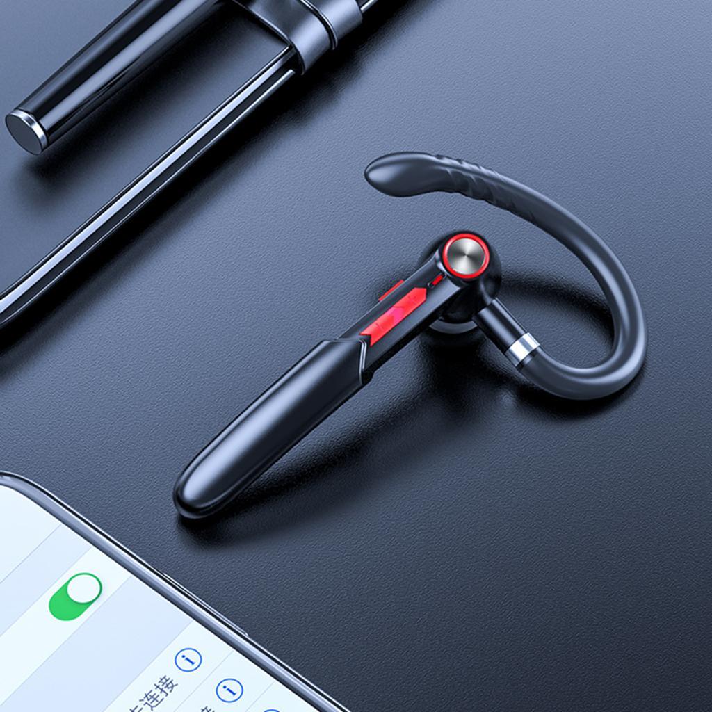 Single Wireless Bluetooth Handsfree Ear Hook Earphone  Black