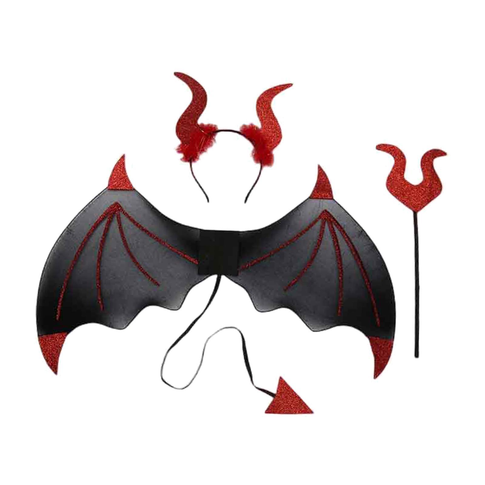 Halloween Devil Costume Set with for Party Pretend Play Props Carnival