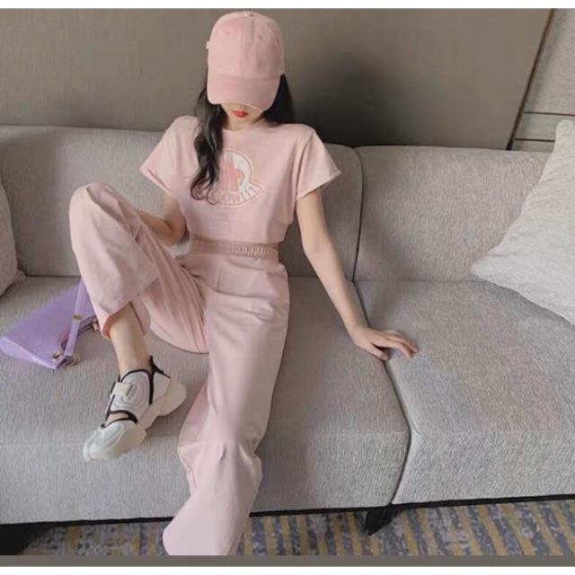 Set bộ 3 món croptop màu hồng thể dục thể thao- Có ảnh thật