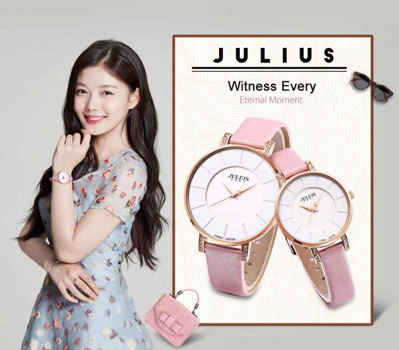 Đồng Hồ Nữ Dây Da Julius JA-766L-Hồng