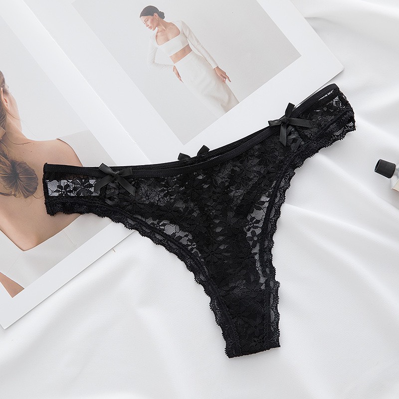 Quần Lót Ren Hoa Phối Nơ - B.Lingerie