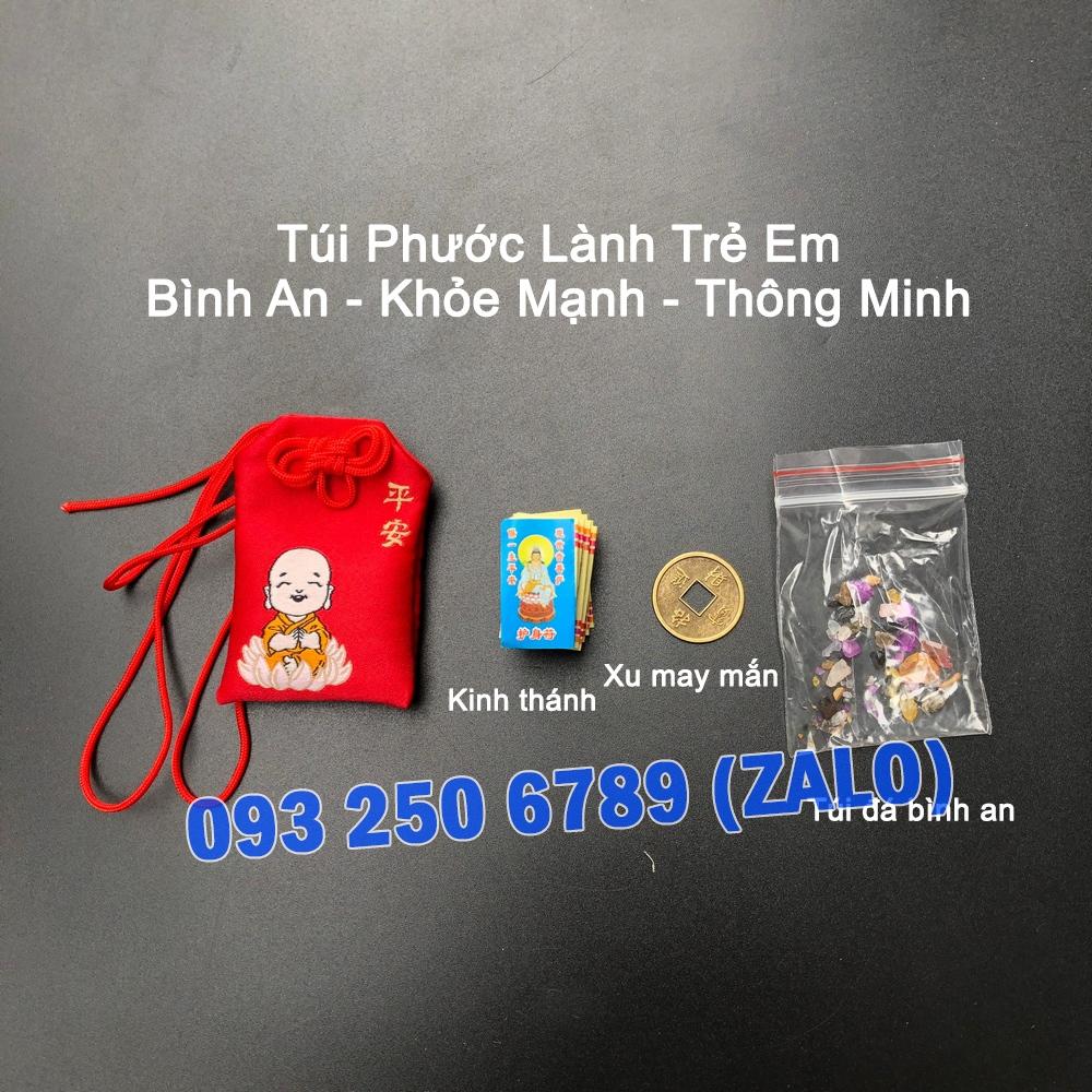 Túi Phước Lành Dành Cho Trẻ Em, cầu Bình An khỏe Mạnh Thông Minh, có dây treo có thể mang bên người