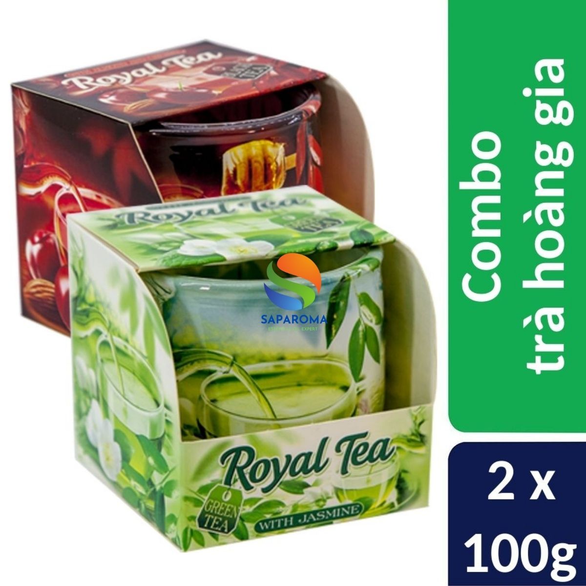 Combo 2 ly nến thơm tinh dầu Bartek Royal Tea 100g - trà hoàng gia, nến trang trí, thơm phòng, thư giãn, hỗ trợ khử mùi