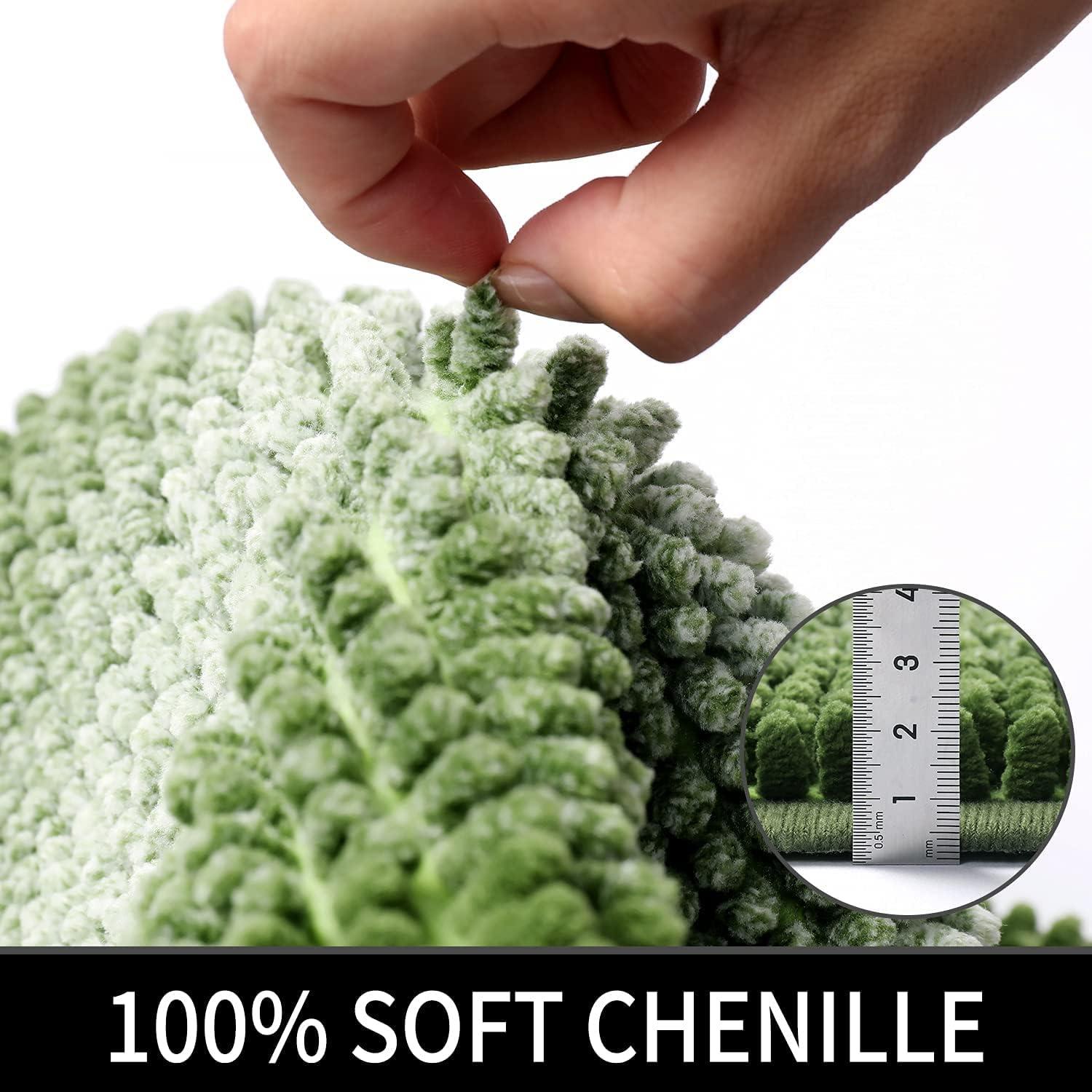 Thảm tắm Chenille mềm cho sàn phòng tắm, thảm dày không trượt, có thể giặt bằng máy, khô nhanh, 40*60 cm