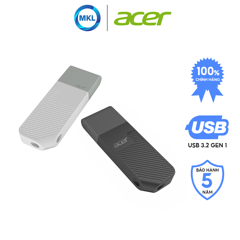 USB Acer UP300 tốc độ đọc/ghi lên đến 120 MB/s - Hàng chính hãng bảo hành 5 năm - Thiết bị lưu trữ dung lượng 8GB - 1TB