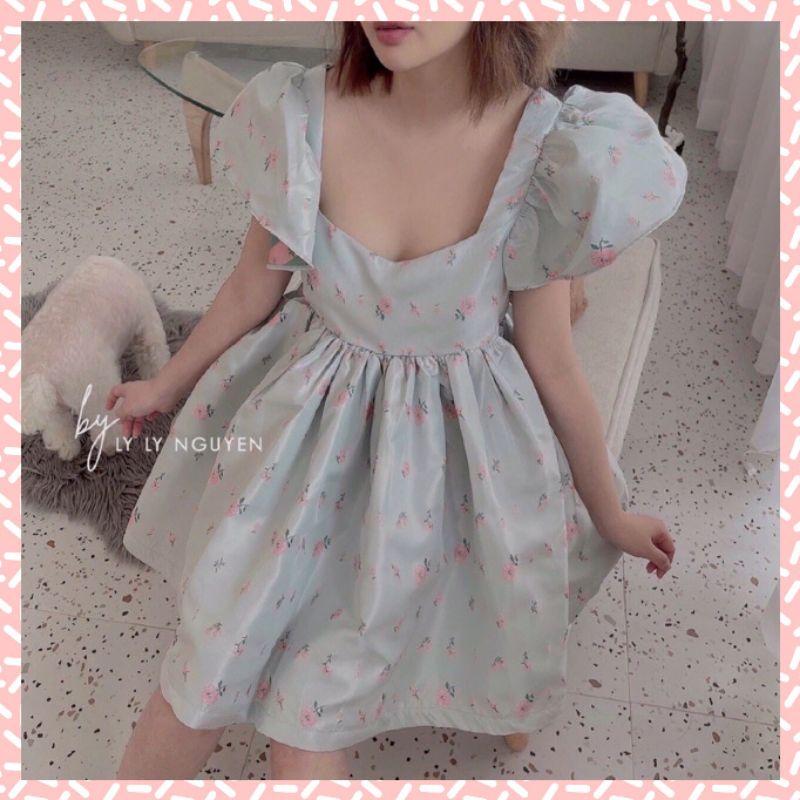 ĐẦM CHE BỤNG DÁNG BABYDOLL HOA LỤA CÁNH TIÊN BẦU MẶC ĐƯỢC