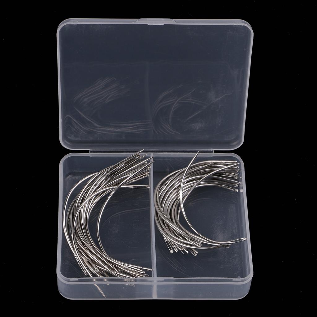 50X C Curved Needles Hand Sewing Upholstery Repair Quilting Knitting Needles