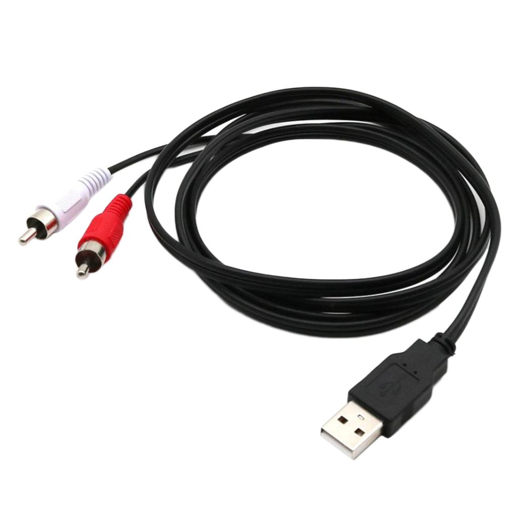 Cáp chuyển đổi 1.5m đầu USB type A sang 2 đầu RCA với dây sợi tổng hợp