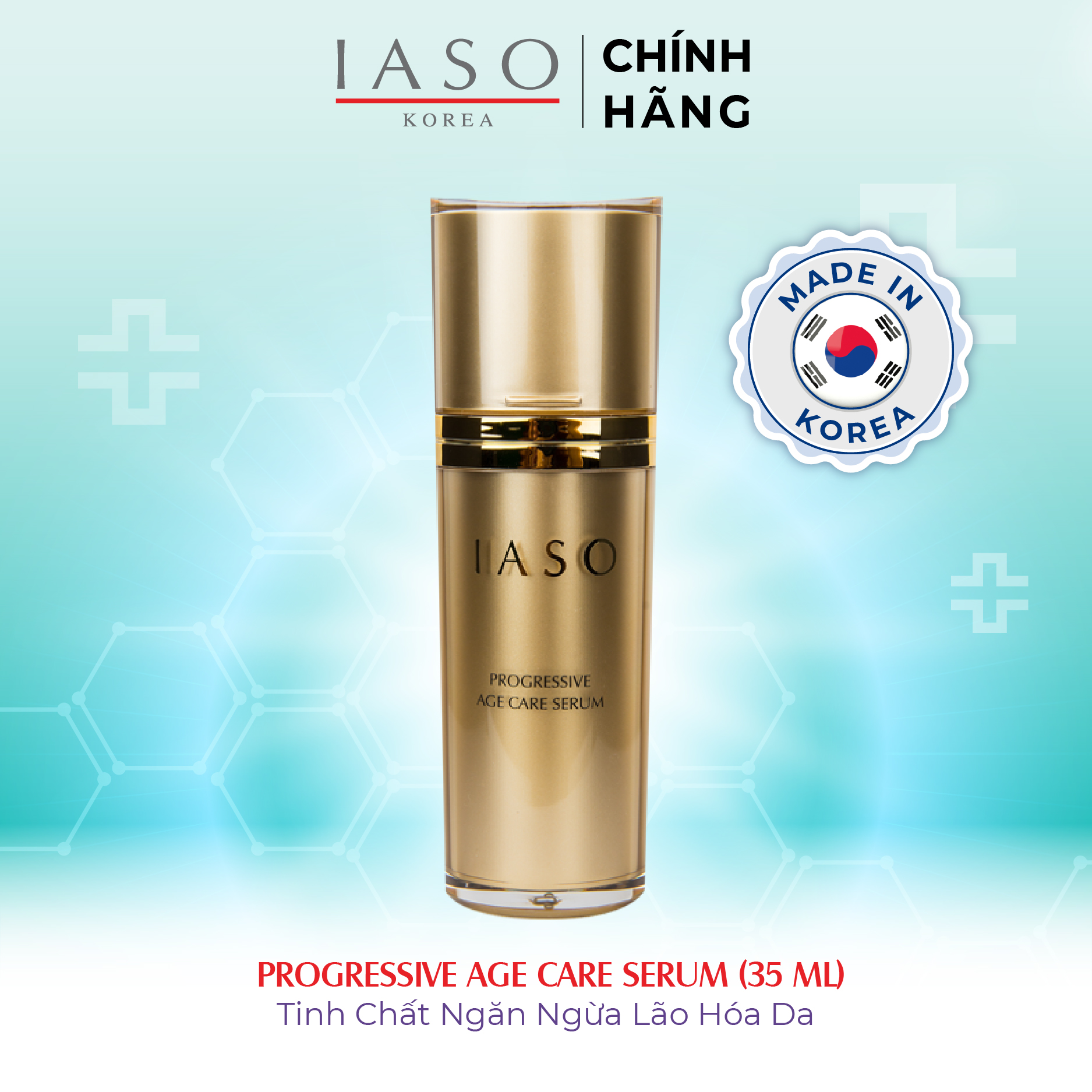 Combo 2 Tinh chất dưỡng da ngăn ngừa lão hóa IASO Progressive Age Care Serum 35ml - I19