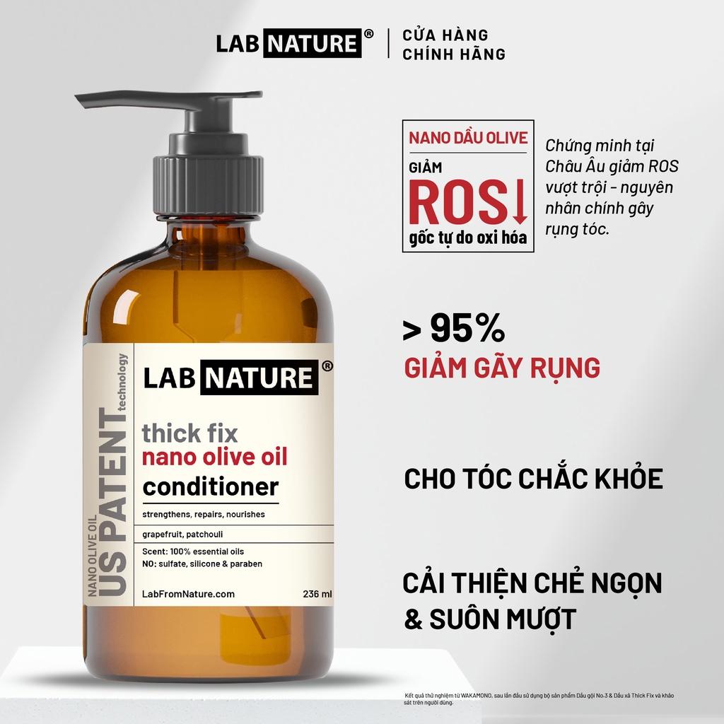 Combo Dầu gội và Dầu xả không Silicone Ngăn rụng tóc Lab Nature No.3 - công nghệ Nano Dầu Olive