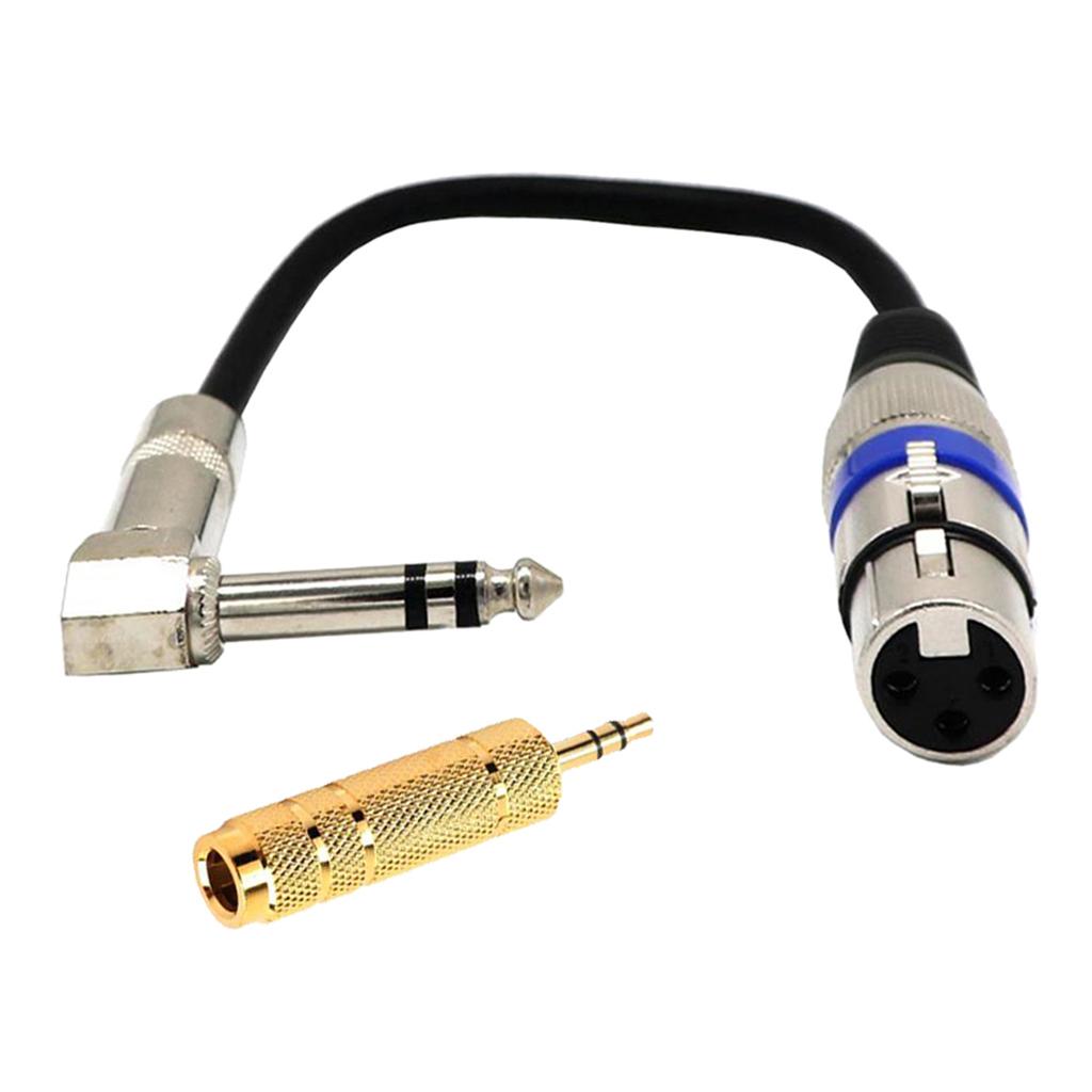 6.35 Mm Male to XLR Audio Female + 3.5 Mm Male to