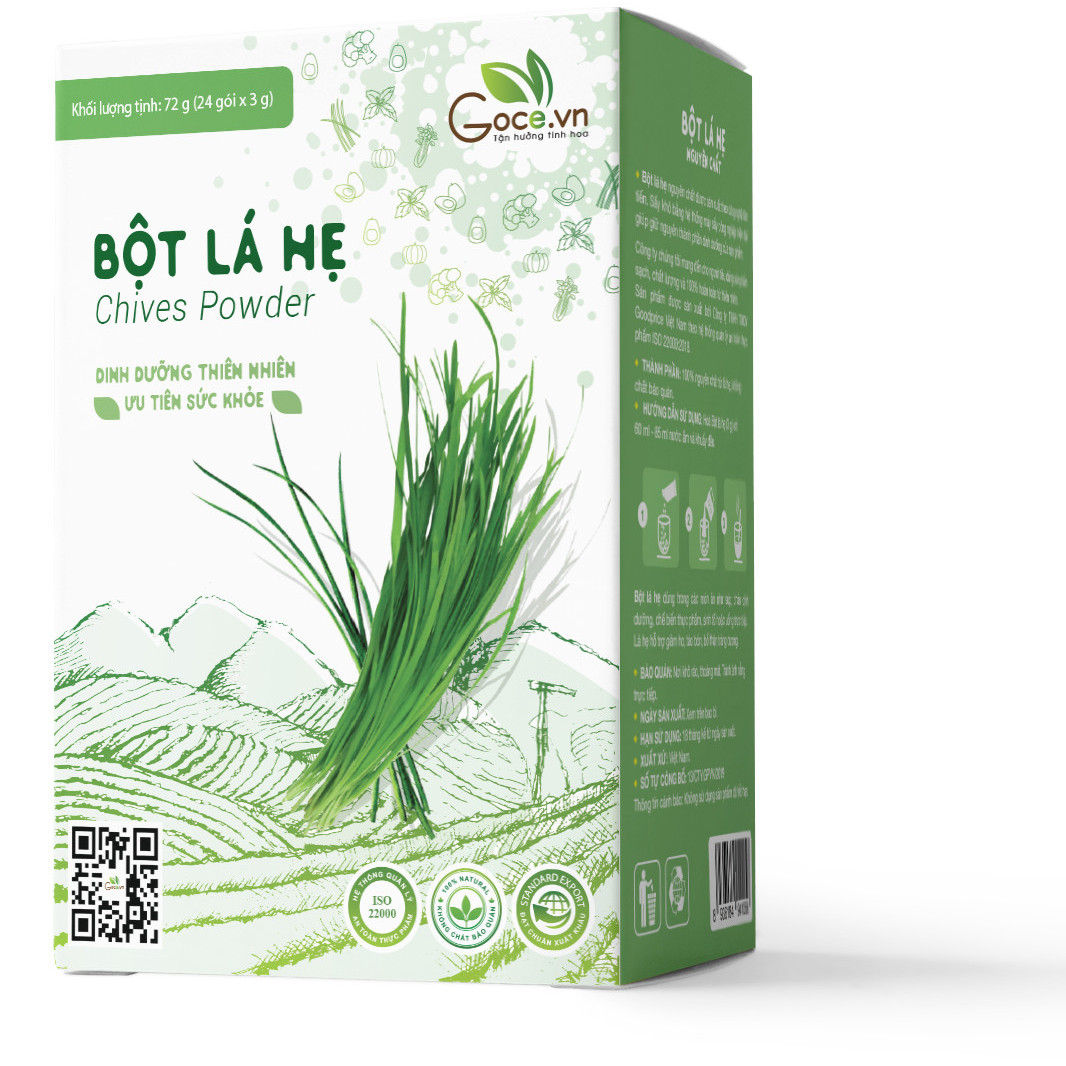 Bột lá hẹ nguyên chất Goce - 72g (24 gói x 3g)