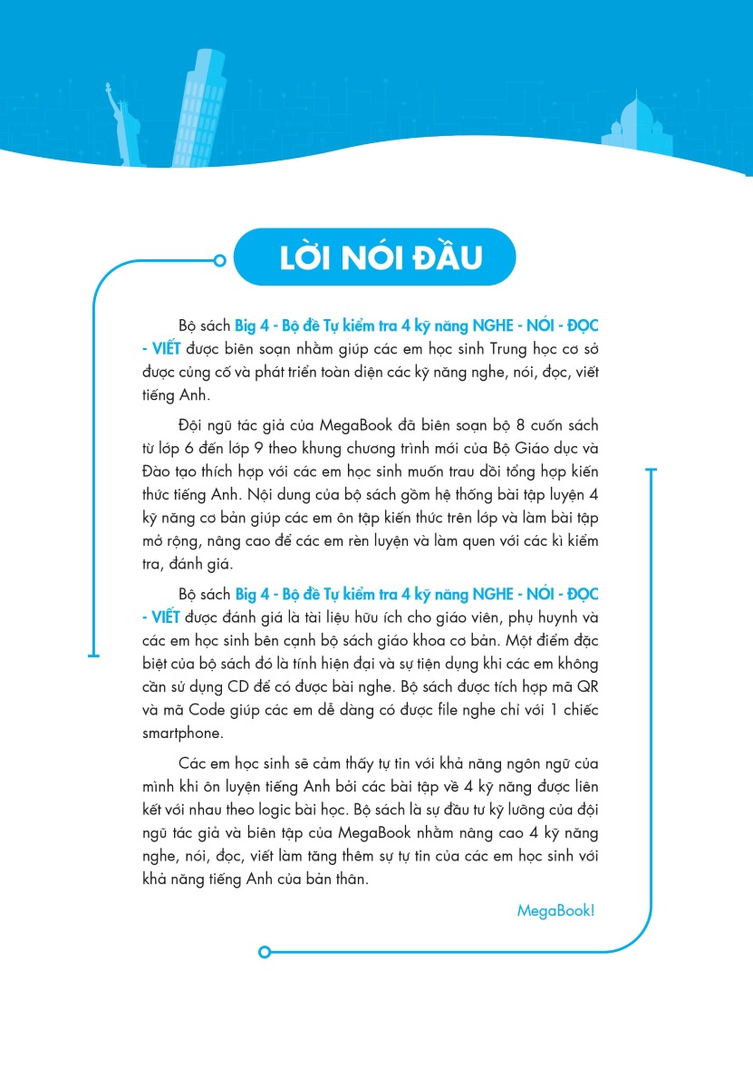 Big 4 Bộ Đề Tự Kiểm Tra 4 Kỹ Năng Nghe - Nói - Đọc - Viết Tiếng Anh Lớp 7 Tập 2 _Mega