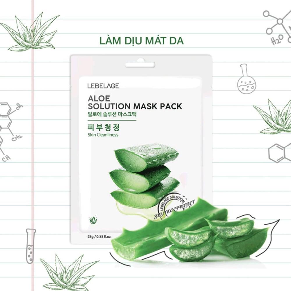 Mặt Nạ Lebelage Aloe Solution Mask Pack Skin Cleanliness Chiết Xuất Nha Đam 25g