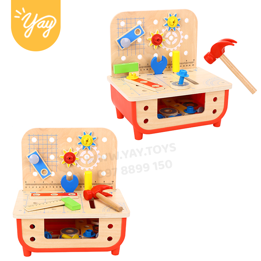 Mô Hình Gỗ Bàn Thợ Mộc Cho Bé  2+ - Tooky toy