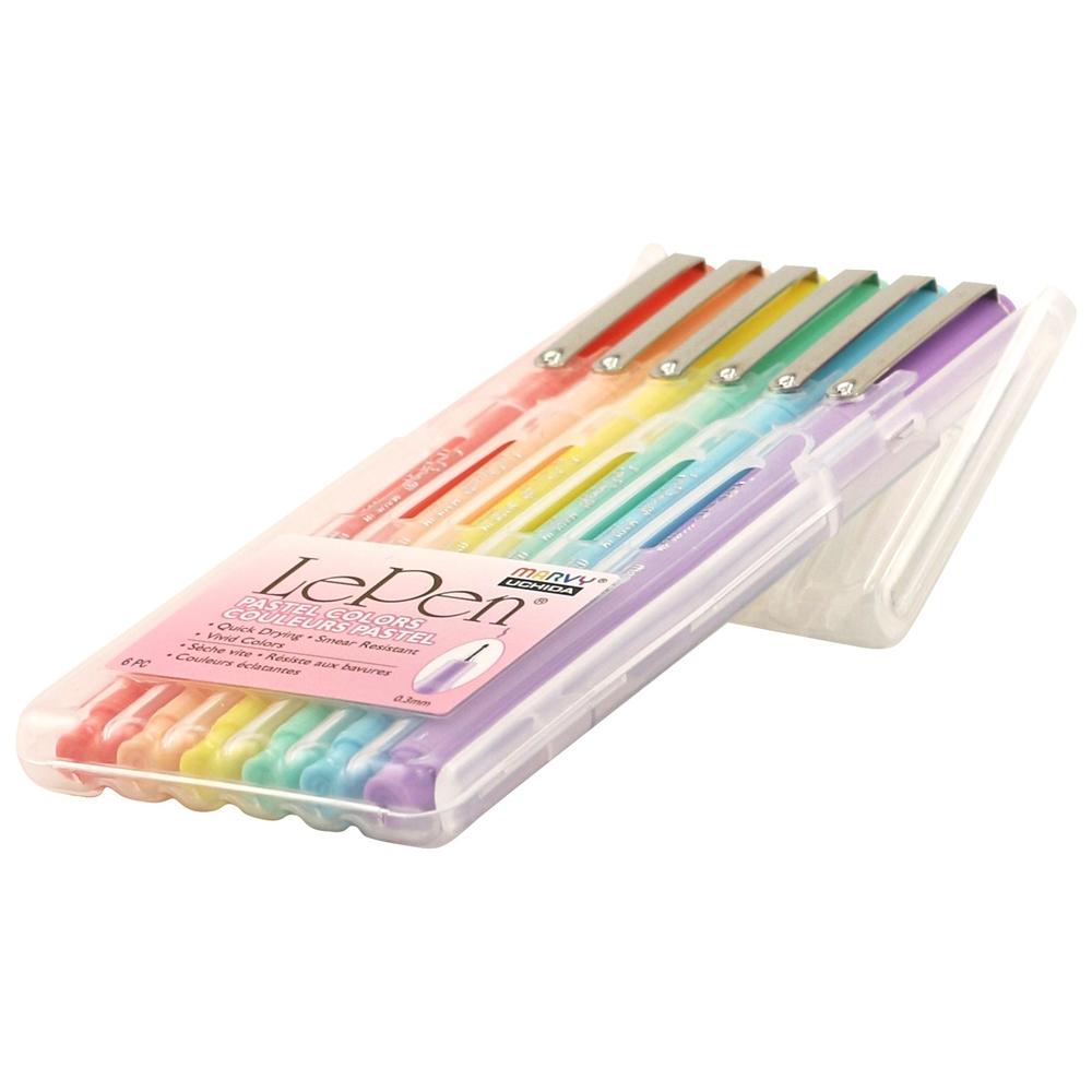 Bộ 6 Bút Lông Kim Màu Pastel Marvy 4300