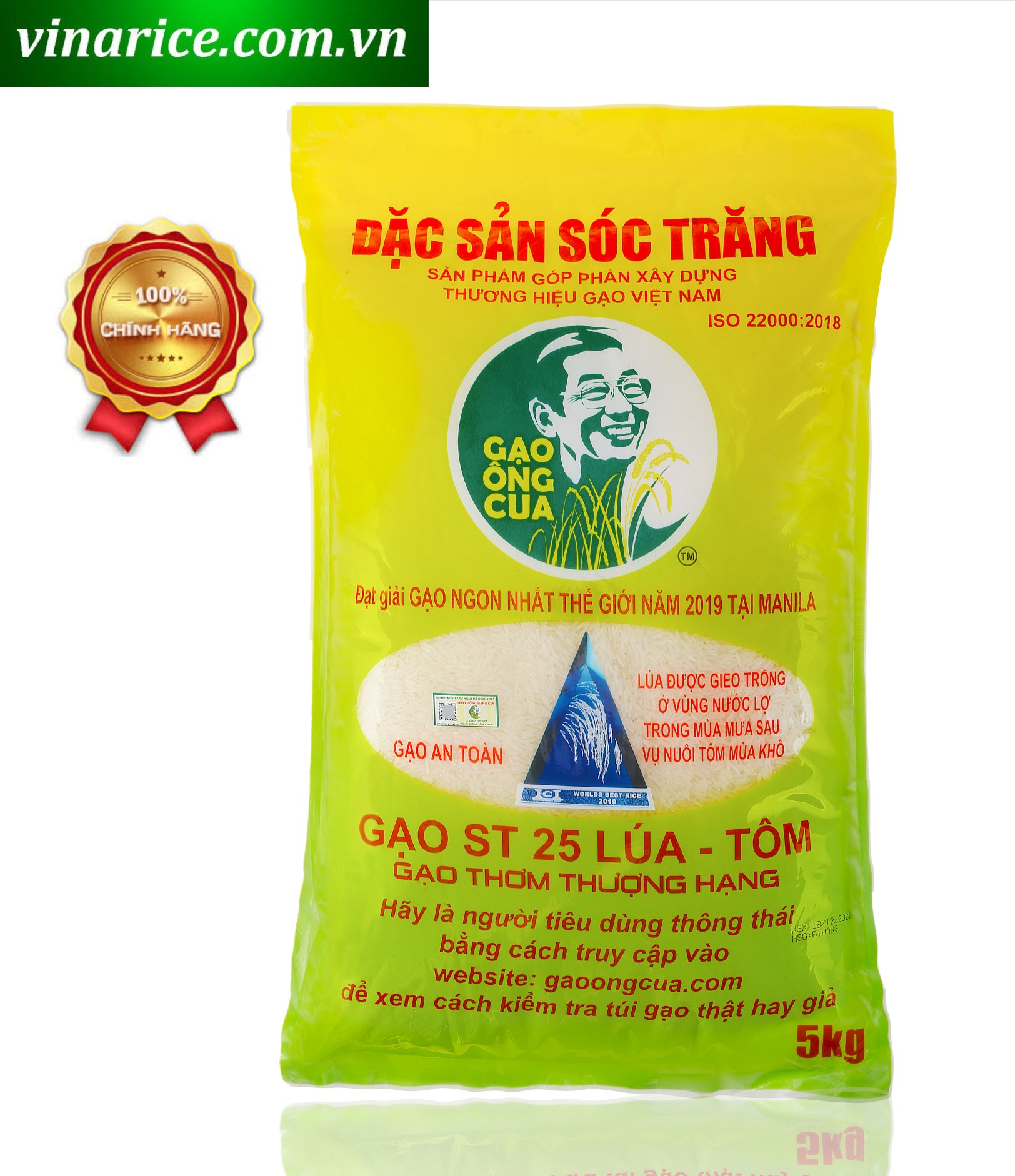 Gạo ST25 Lúa Tôm (chính hãng Ông Cua) The Best of The World 2019 &amp; 2023