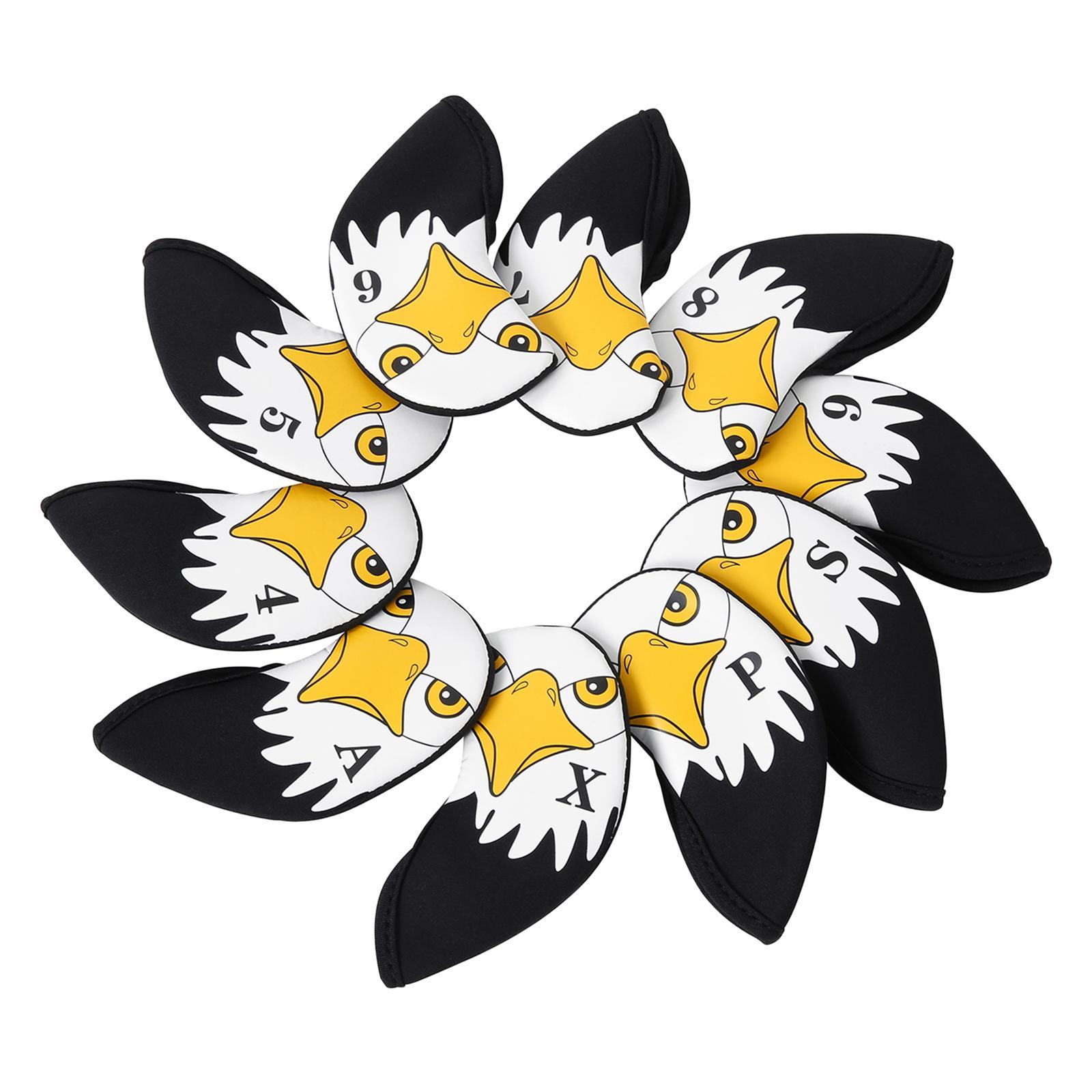 10x Golf Iron Headcovers Set Neoprene Golf Club Head Cover Protective Headcover Sleeve for Unisex