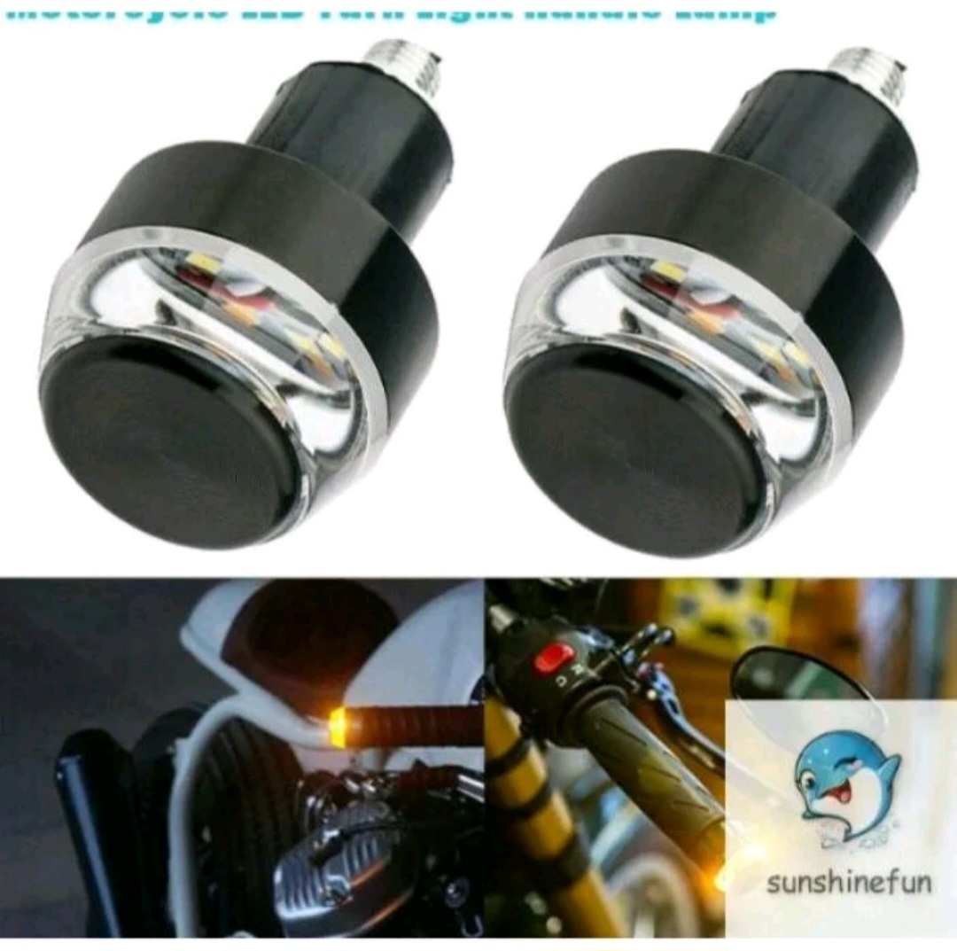 BỘ 2 ĐẦU GÙ CHỐNG ĐỔ TAY LÁI XE MÁY XE ĐIỆN CÓ ĐÈN LED TRANG TRÍ XIN NHAN CỰC ĐẸP