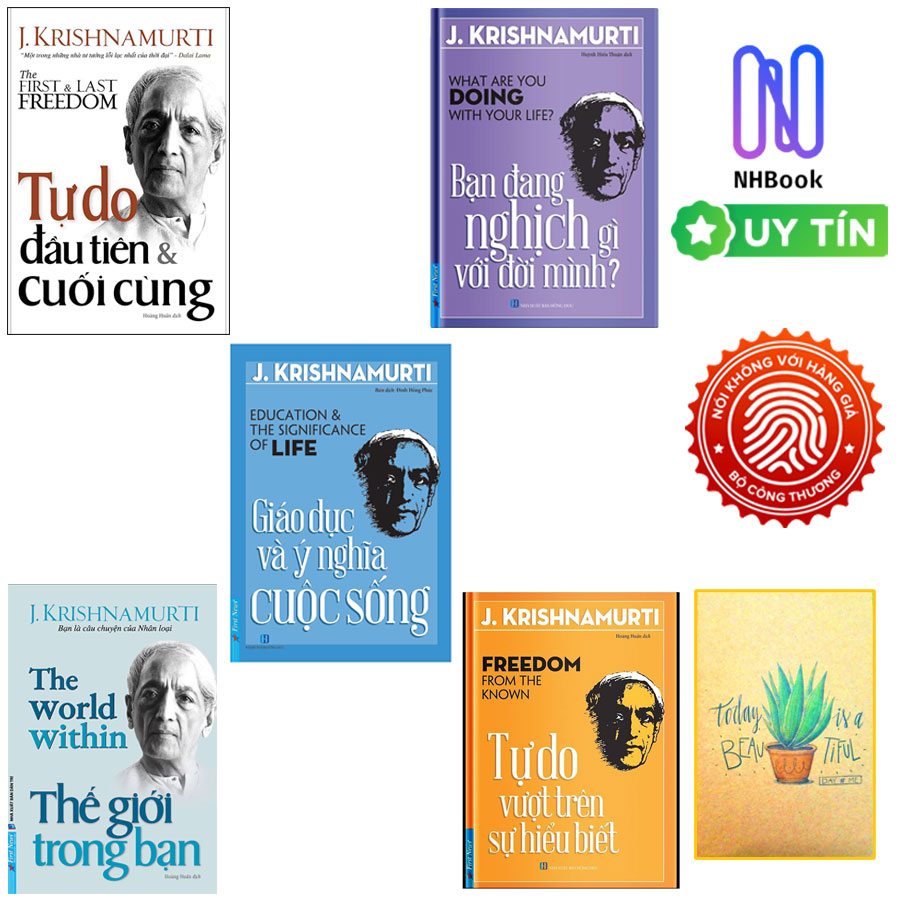 Hình ảnh Combo 5 cuốn của J.Krishnamurti : Tự Do Đầu Tiên & Cuối Cùng + Giáo Dục Và Ý Nghĩa Cuộc Sống + Tự Do Vượt Trên Sự Hiểu Biết + Bạn Đang Nghịch Gì Với Đời Mình Và Thế Giới Trong Bạn ( Tặng sổ tay xương rồng )