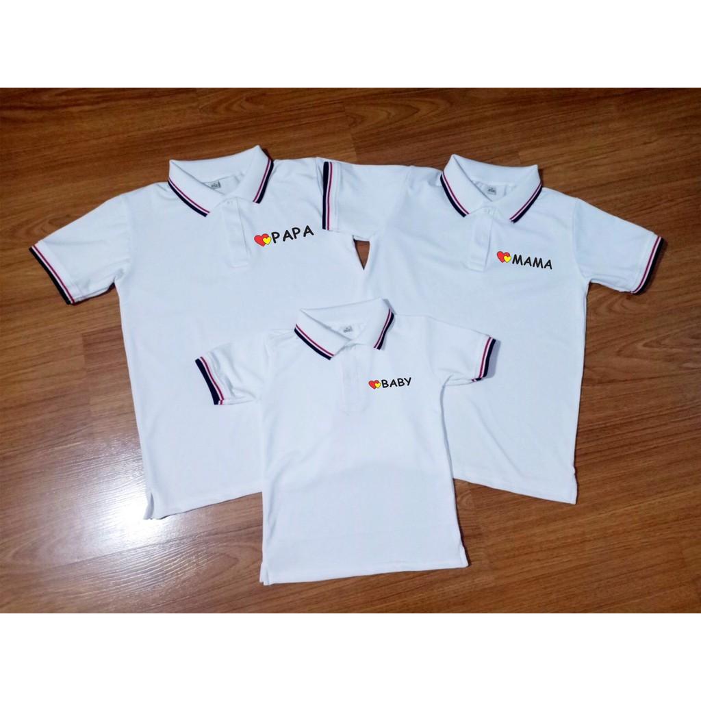 Áo gia đình có cổ, áo thun có cổ - PAPA MAMA BABY {full size
