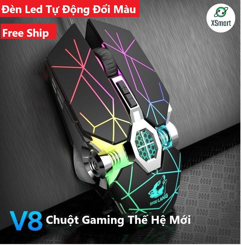 Bộ bàn phím chuột XSmart kèm tai nghe gaming chụp tai, combo chơi game cho máy tính laptop pc K618+V8 tia sét+K3 - Hàng Chính Hãng