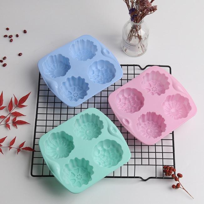 Khuôn rau câu silicon 4D - 4 hoa