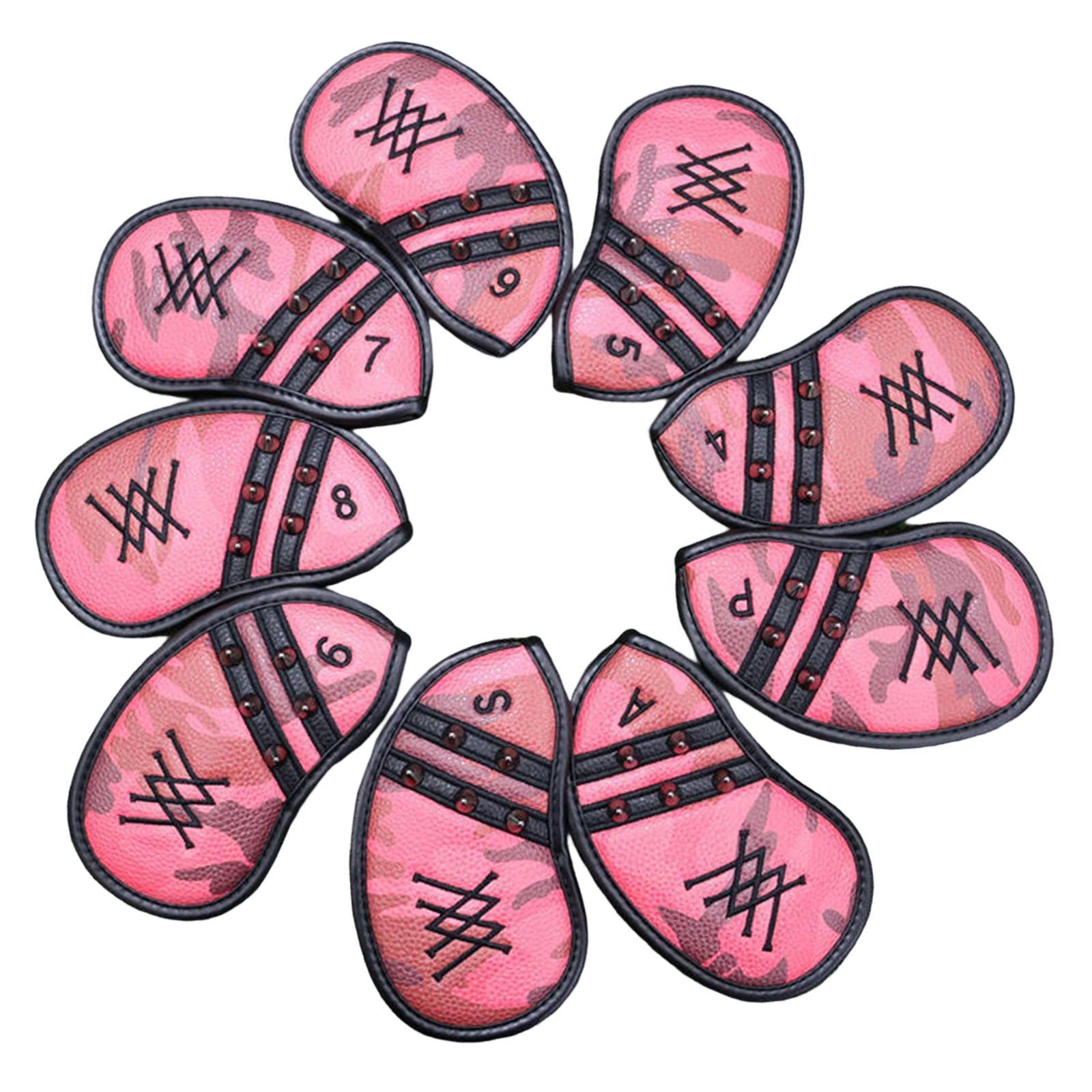 8Pcs Golf Iron Headcover Club Head Cover Head Protector Waterproof Colorful
