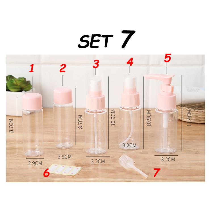 Set 9 và 7 món chiếc mỹ phẩm mini đi du lịch có túi zip đa năng tiện lợi - Hity Beauty