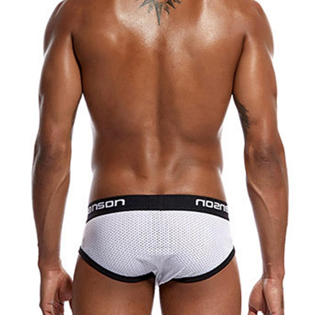 Men's Breathable Mesh Panties Low Rise Briefs Underwear