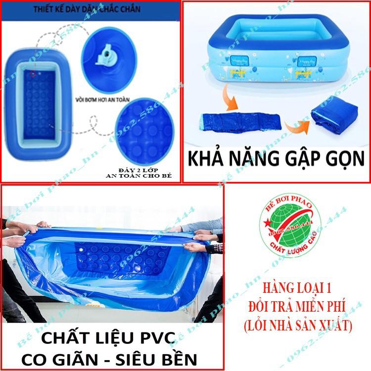 Bể bơi phao cho bé kích 1m8  và 2m1 - 3 Tầng, bể bơi bơm hơi có đáy chống trơn