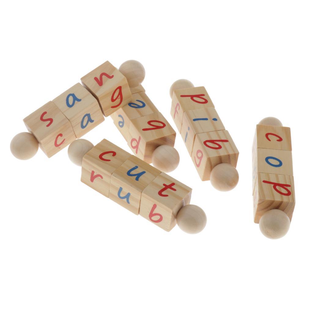 5x Montessori Phiên Âm Đọc Khối 52x Thẻ Đầu Học Tập Cho Trẻ Em