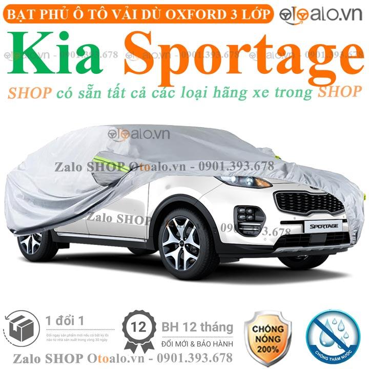 Bạt che phủ xe ô tô Kia Sportage 3 lớp cao cấp
