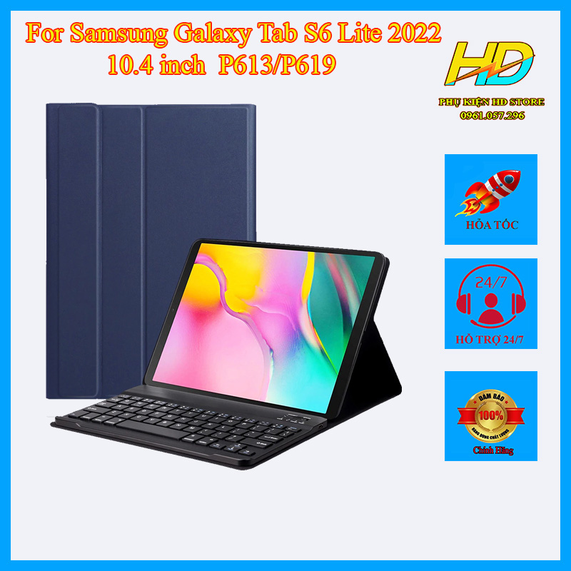 Bao Da Kèm Bàn Phím Cho Samsung Galaxy Tab S6 Lite 2022 10.4 inch P613/P619 Smart KeyBoard Kết Nối Bluetooth Thông Minh, Hỗ Trợ Đóng Mở Màn Hình - Hàng Nhập Khẩu