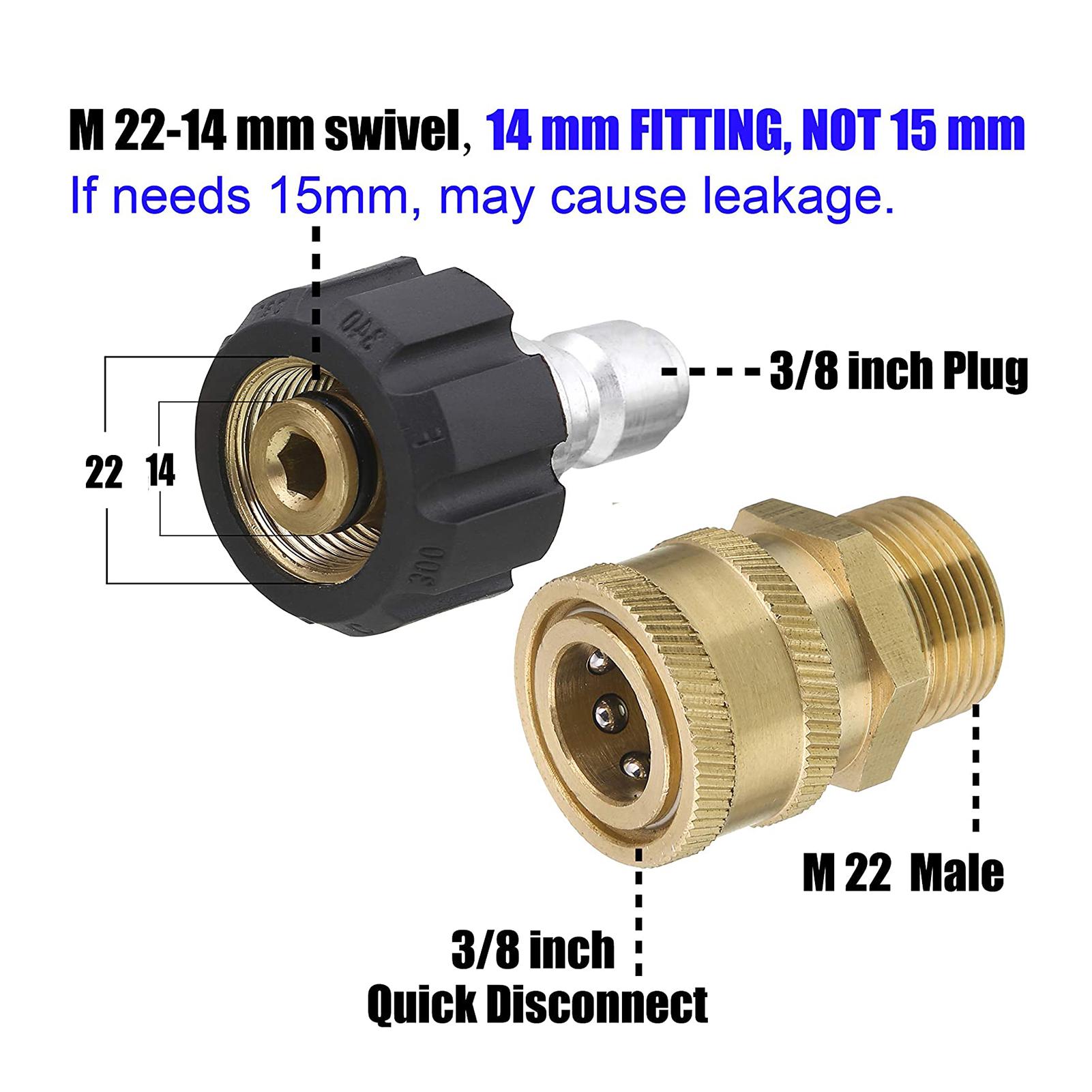 8Pcs High Pressure Cleaning Machine Adapters Quick Coupling Kit Sprayer Washer Adapter Set