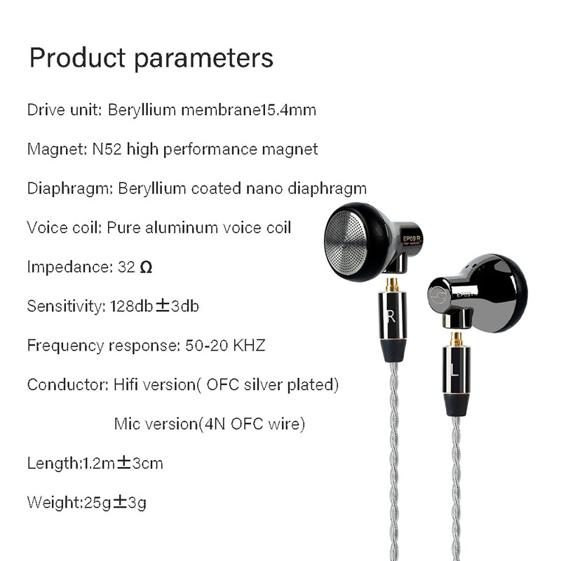 [NC] Tai nghe JCALLY EP09 Earbud Có Mic Hifi In Ear | Shell Titan | Driver Dynamic 15.4mm Nano phủ Beryllium | Nghe Tạp - Hàng Chính Hãng