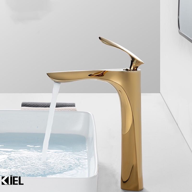 Vòi Lavabo nóng lạnh vàng lá mạ 30cm