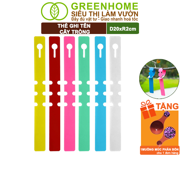 10 Thẻ Ghi Tên Cây Greenhome, D20xR2cm, Dụng Cụ Làm Vườn, Nhựa PVC, Dễ Lắp Đặt, Tái Sử Dụng, Đánh Dấu Cây Trồng