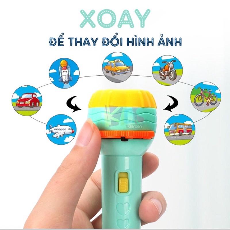 Đèn pin chiếu hình ảnh 3D 24 hình nhiều chủ đề cho bé