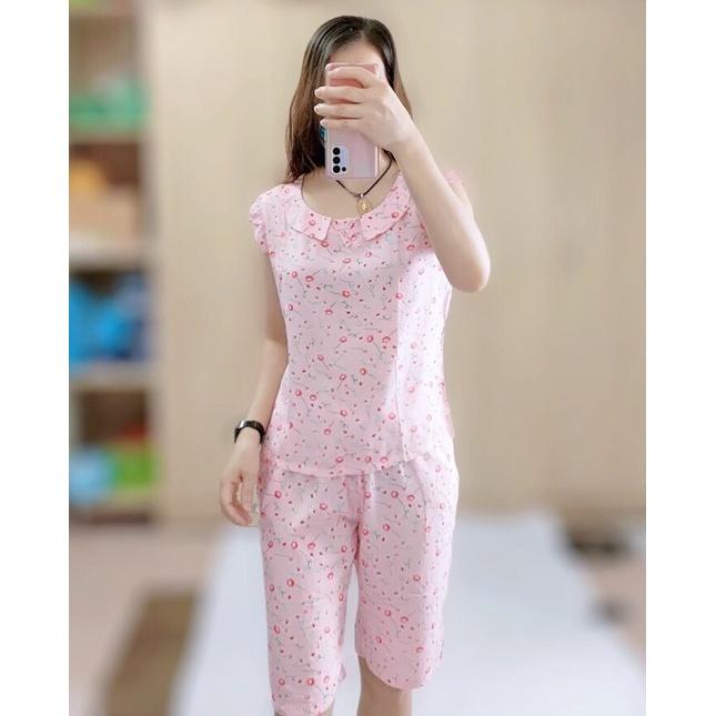 -Bộ lanh nữ áo tay hến cổ sen quần lửng vải lanh Việt Thắng( ảnh tự chụp
