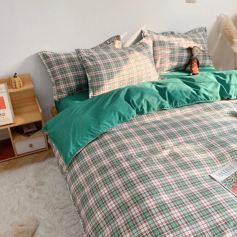 Bộ chăn ga Cotton poly M2T Bedding gồm vỏ chăn mền, drap ga giường và 2 vỏ gối nằm - sweet