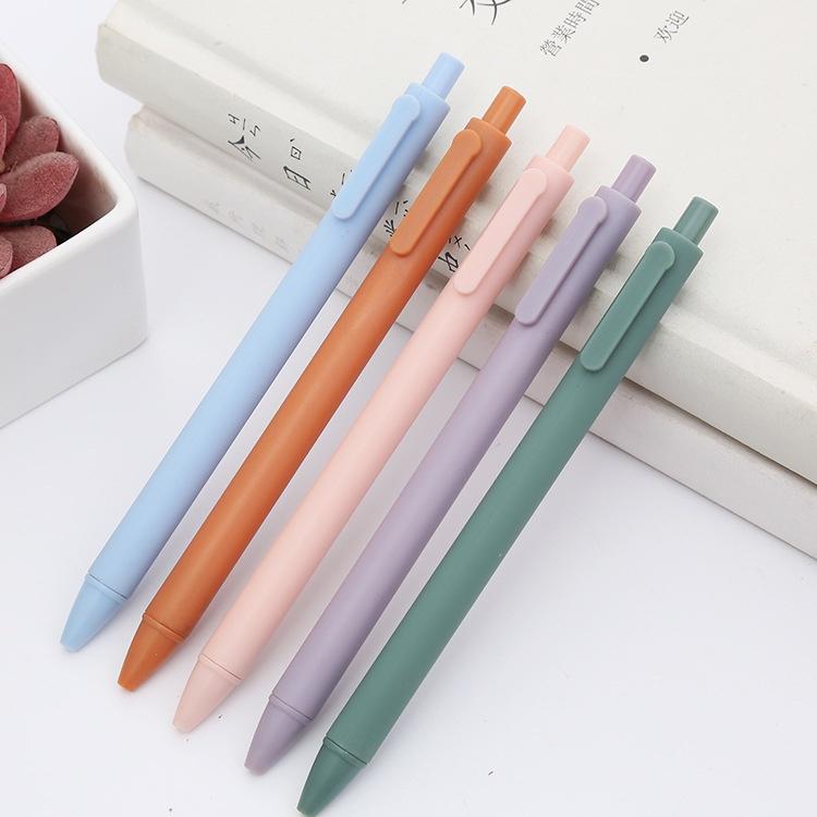 Bút gel bấm mực đen 5 màu pastel Nhám Decorme Bút gel bấm 0.5 màu xinh xắn