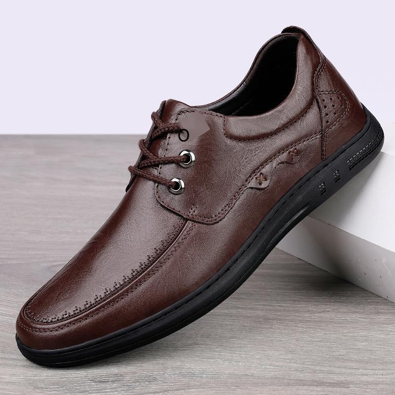 Giày da phong cách mới nhất giày thường giày lưới khử mùi giày đỏ giảm giá mới nhất cỡ lớn