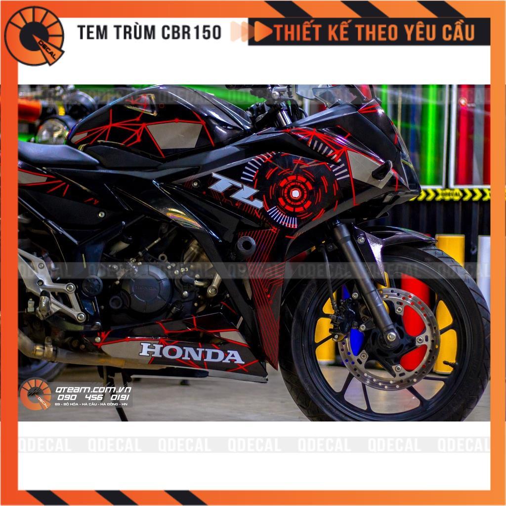 Tem trùm dành cho xe CBR150 Technology đen đỏ decal 3 lớp