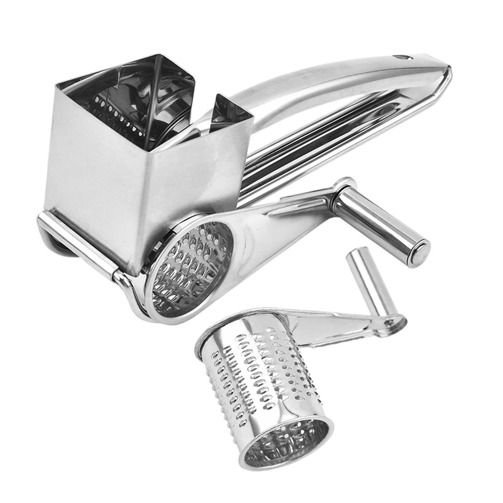 Rotary Shredder Cutter Stainless Steel with Drum Blade Hand Cranked Handheld Cheese Cutter for Spice Vegetables