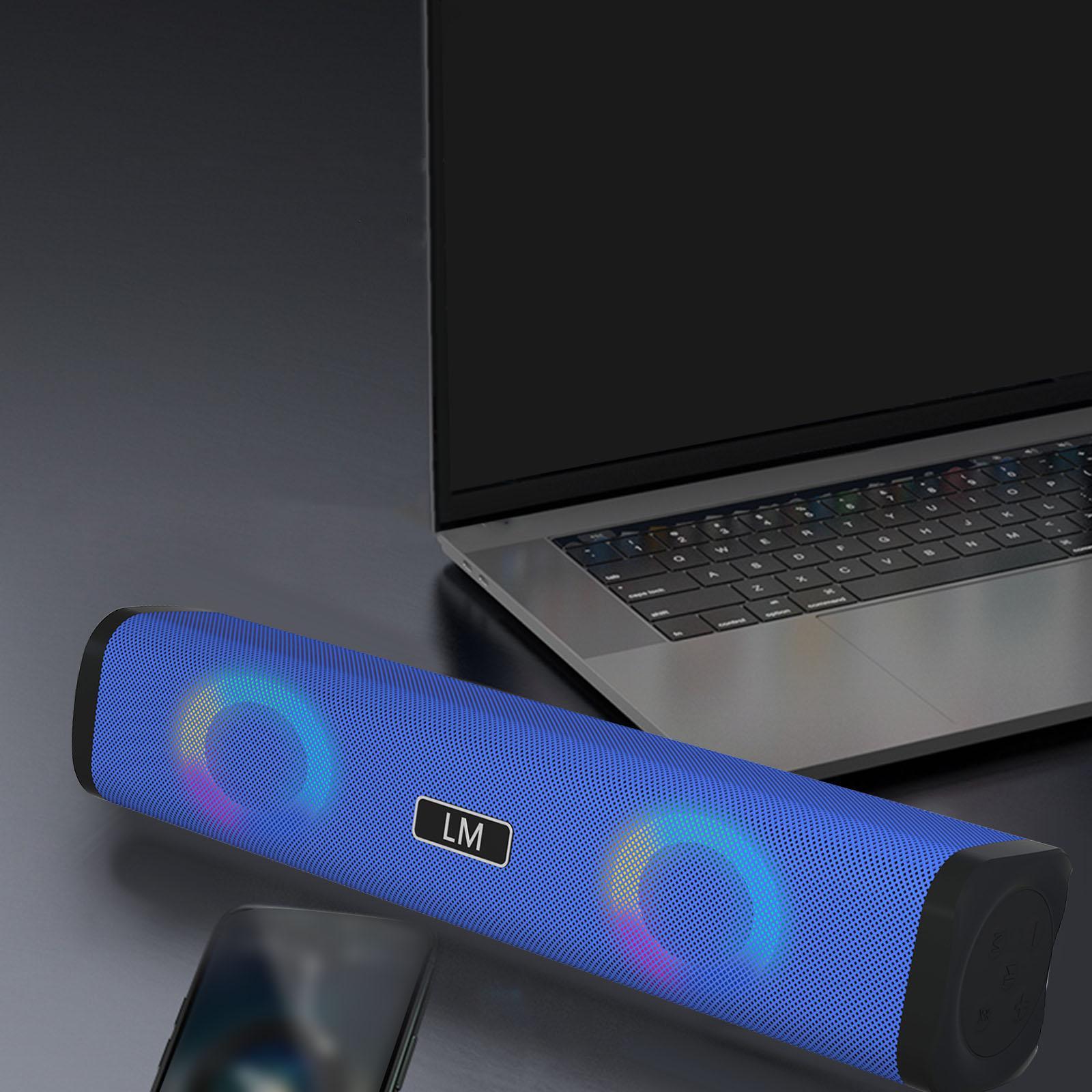 Wireless Sound Bar USB Powered Desktop Speaker for Cellphones Tablet Grb Blue