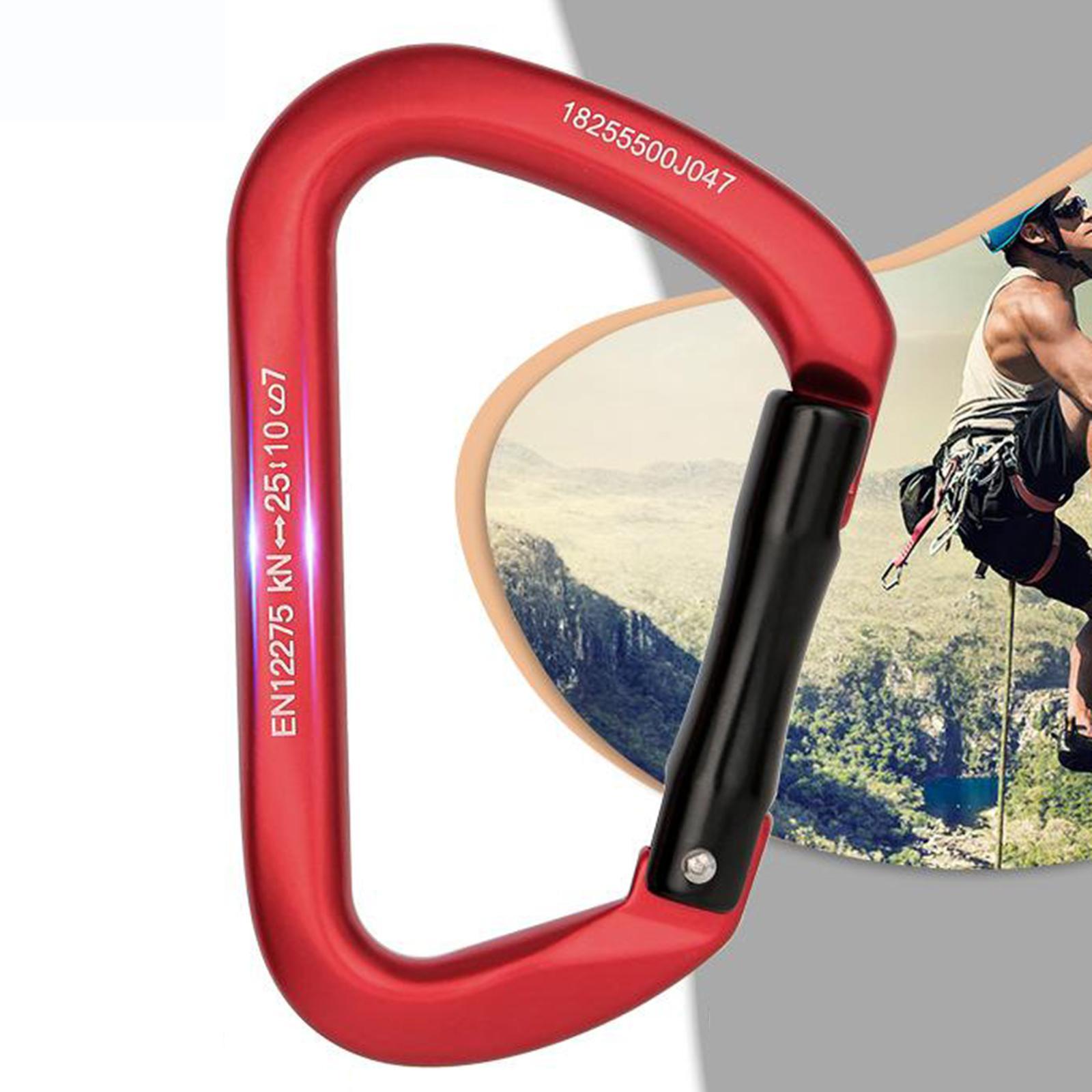 25KN Climbing Carabiner 3" Aluminum Rappelling Mountaineering Keychain Auto Locking Karabiner Camping Lock Clasp D-Ring Equipment Accessories