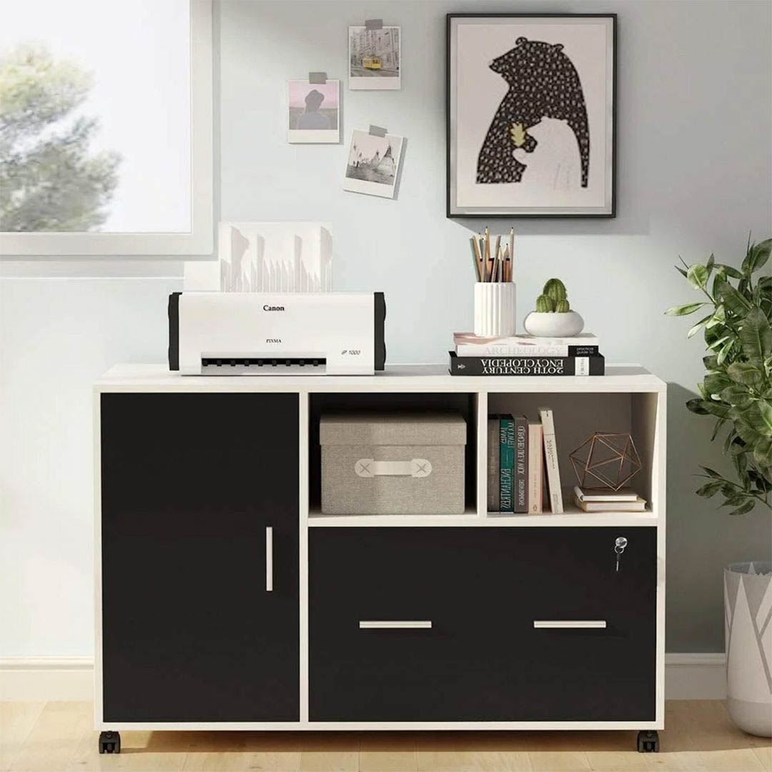 Kệ để máy in gỗ hiện đại SMLIFE Protoman | Gỗ MDF dày 17mm chống ẩm | D100xR40xC65cm