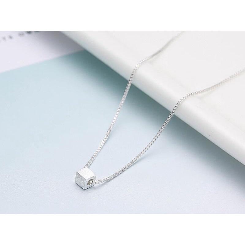 Dây chuyền bạc hộp vuông đơn giản, cá tính chuẩn bạc đẹp-Bạc Npj