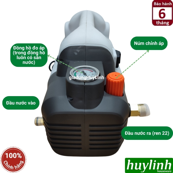 Máy xịt rửa xe Chỉnh Áp Ergen EN-6729 - 2800W - Motor cảm ứng từ lõi đồng - Hàng chính hãng